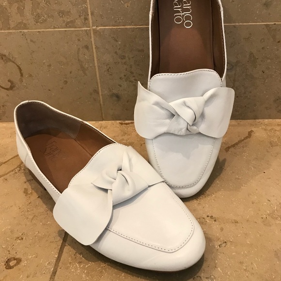 franco sarto white loafers